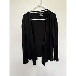 Live 2 Lounge Cardigan Black Open Front Womans Size XL